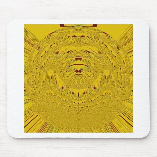 Goldener Löwenkopf-Musterdesign Mousepad (Vorne)