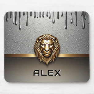 Goldener Löwenrelief mit metallischer Textur 🦁 Mousepad