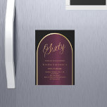 Goldener Luxus aus schwarzburgundigem Gold 60. Geb Magneteinladung<br><div class="desc">Eine elegante magnetische Einladung zum 60. Geburtstag. Schwarz und bordeauxrot mit goldenem Bogen auf der Vorderseite.</div>