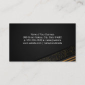 Goldener Luxus gestreift und gesprenkelt Hintergru Visitenkarte (Rückseite)