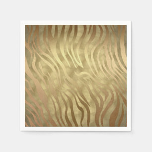 Goldener Luxus Luxuriöser Zebra Dschungel Safari G Serviette