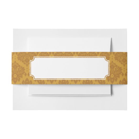 Goldener Luxusdamast Einladungsbanderole (Vorderseite Beispiel)