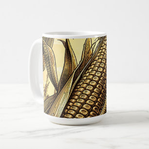 Goldener Maiskolben Ernte Kaffeetasse