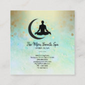 *~* Goldener Mann + Mondmeditation Yoga Mindfulnes Quadratische Visitenkarte (Rückseite)