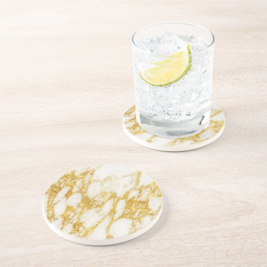 goldener Marmor Getränkeuntersetzer (Seite)