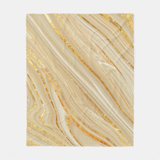 Goldener Marmor: luxuriöser Texturhintergrund. Fleecedecke (Vorderseite)