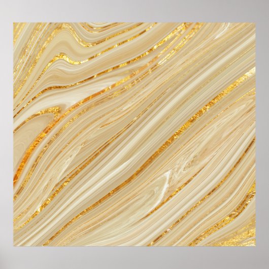 Goldener Marmor: luxuriöser Texturhintergrund. Poster (Vorne)