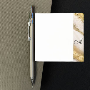 Goldener Marmor mit Feminine-Monogramm-Schrift Post-it Klebezettel