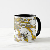 Goldener Marmor mit schwarzen Venen-Mustern Tasse (VorderseiteRechts)