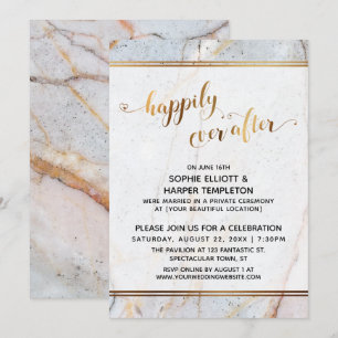 Goldener Marmor nach Herzkalligraphie glücklich Einladung