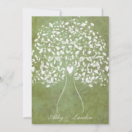 Goldener Marmorbaum Einladung zur Hochzeit (Rückseite)