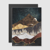 Goldener Marmorberg unter dem Sternenhimmel Magnetkarte (Vorne/Hinten)