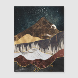 Goldener Marmorberg unter dem Sternenhimmel Magnetkarte