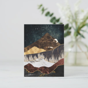 Goldener Marmorberg unter dem Sternenhimmel Postkarte