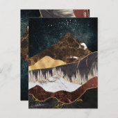 Goldener Marmorberg unter dem Sternenhimmel Postkarte (Vorne/Hinten)