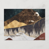 Goldener Marmorberg unter dem Sternenhimmel Postkarte (Rückseite)
