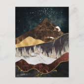 Goldener Marmorberg unter dem Sternenhimmel Postkarte (Vorderseite)