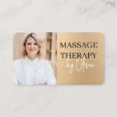 Goldener Massagetherapeut QR-Code Wellness-Spa  Visitenkarte (Vorderseite)