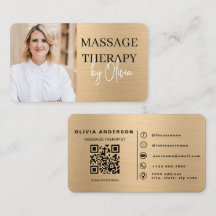 Goldener Massagetherapeut QR-Code Wellness-Spa