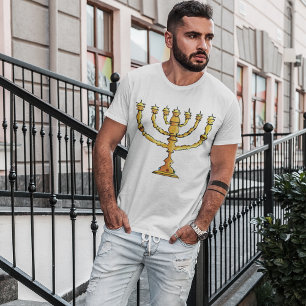 Goldener Menora-Judenkerzenhalter T-Shirt