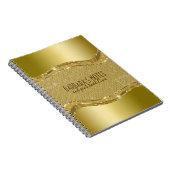 Goldener Metalllook mit Diamantmuster Notizblock (Rechte Seite)