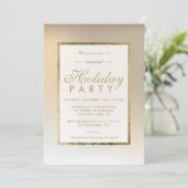 Goldener Metallschnee im Winter Einladung (Stehend Vorderseite)