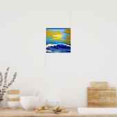 Goldener Mond auf Sea Poster (Küche)