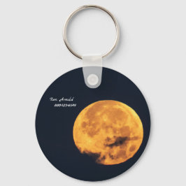 Goldener Mond | Persönliche Informationen Schlüsselanhänger