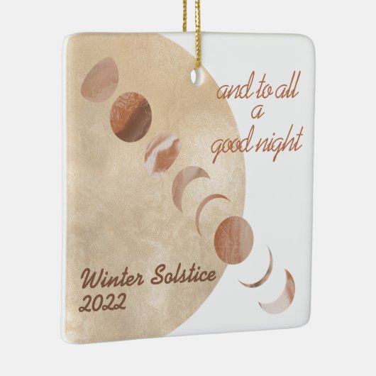 Goldener Mond - Phasen Wintersolstice Keramikornament (Rechts)