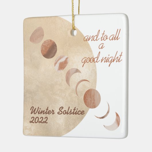 Goldener Mond - Phasen Wintersolstice Keramikornament (Links)