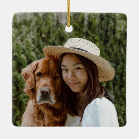 Goldener Mond - Phasen Wintersolstice Keramikornament (Rückseite)