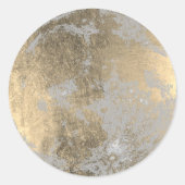Goldener Mond Runder Aufkleber (Vorderseite)