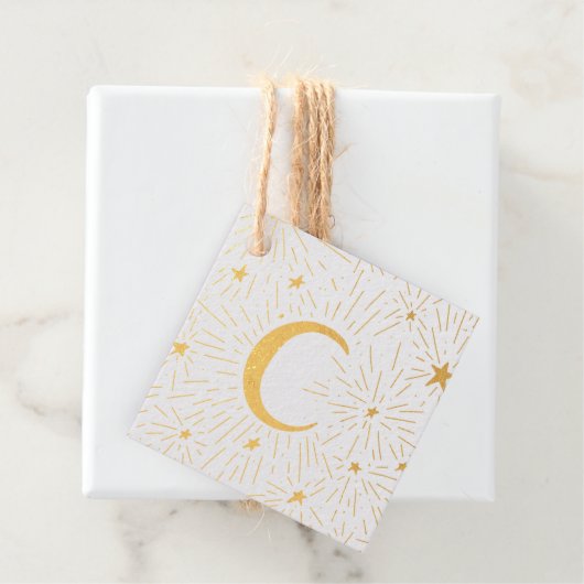 Goldener Mond und Sterne Geschenkanhänger (Mit Box)