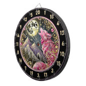 Goldener Mond verkörpert die Eleganz von Pink Wolf Dartscheibe (Vorderseite rechts)