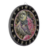 Goldener Mond verkörpert die Eleganz von Pink Wolf Dartscheibe (Vorderseite Links)