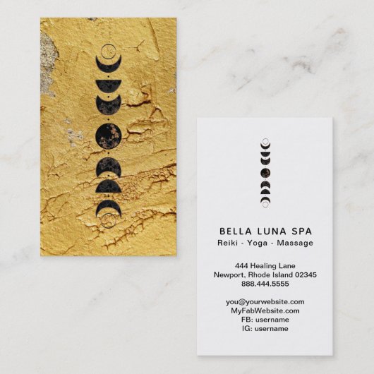 *~* Goldener Mondmond wird als Universum bezeichne Visitenkarte (Vorne/Hinten)