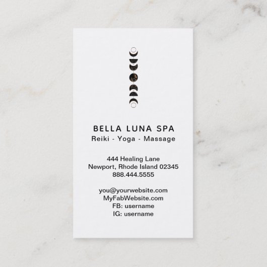 *~* Goldener Mondmond wird als Universum bezeichne Visitenkarte (Rückseite)