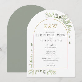 Goldener Mongram, Grüne Paare Duscharm Einladung
