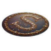 Goldener Monogramm Anfangsbuchstabe S Schneidebrett (Ecke)