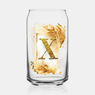 Goldener Monogramm-X-Rahmen Dosenglas