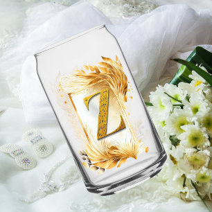 Goldener Monogramm Z Zierrahmen Dosenglas