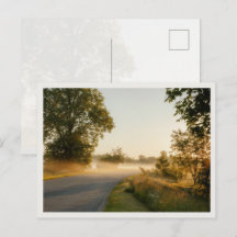 Goldener Morgennebel Landsch aftsstraße