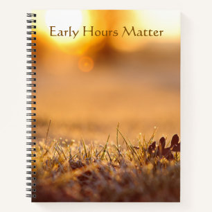 Goldener Morgentau Makro Natur Notizblock