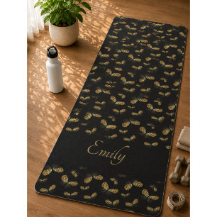 Goldener Motten-Schmetterlings-Muster-Yogamatte Yogamatte