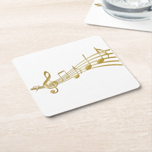 Goldener Musiknote Untersetzer (angewinkelt)