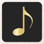 Goldener Musiknote-Untersetzer Rechteckiger Pappuntersetzer (Vorderseite)