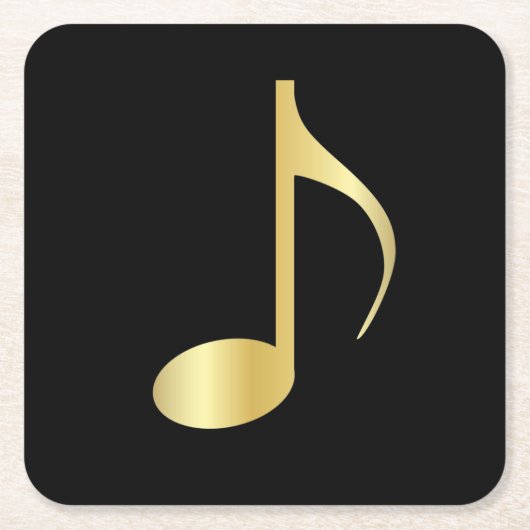 Goldener Musiknote-Untersetzer Rechteckiger Pappuntersetzer (Vorderseite)