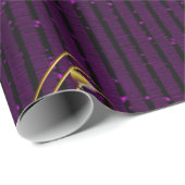 Goldener Musiknoten-lila Glitzer Stripes GiftWrap Geschenkpapier (Rolleneckpunkt)