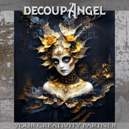 Goldener Mystik - Die Königin der Schatten - Dekou Seidenpapier