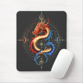 Goldener Mystischer Drache Luxus-Mauspad Mousepad (Mit Mouse)